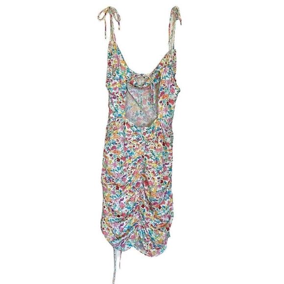 For Love & Lemons Leah Floral Cowl Neck Drawstring Skirt Mini Dress Size Small - Picture 4 of 8